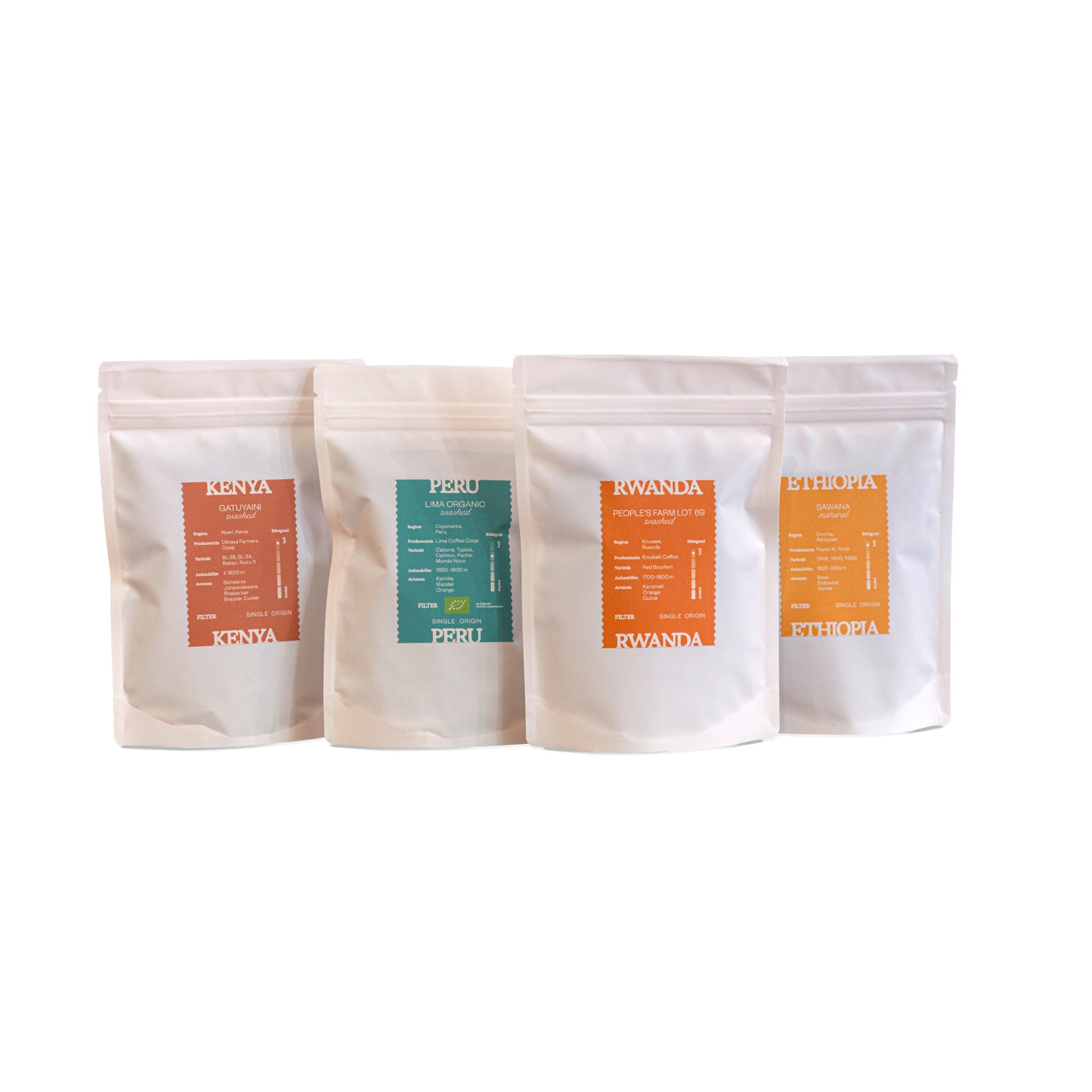 Specialty Coffee Probierset 4 x 100g Packungen