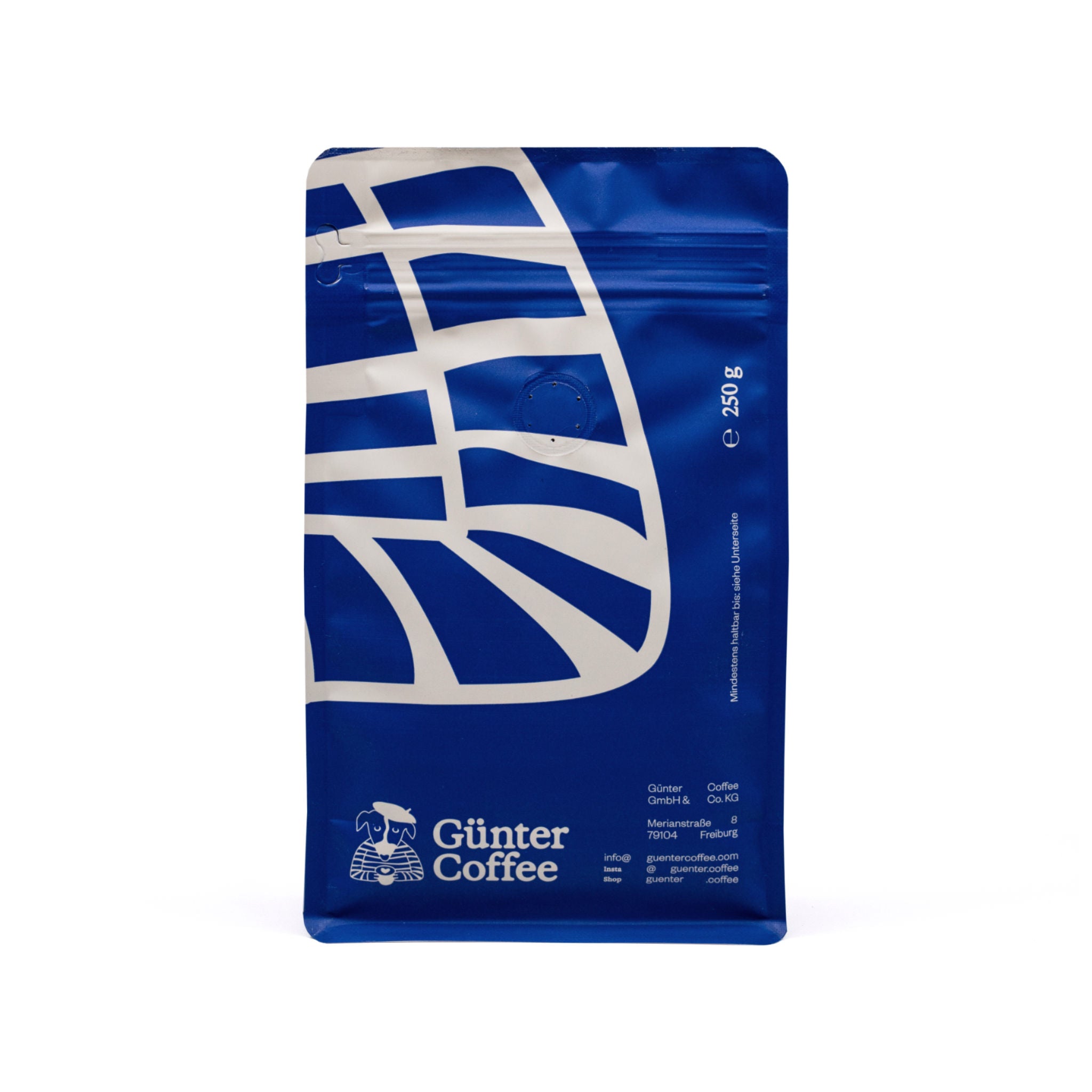 Verpackungsrückseite Kaffeebohnen 250g