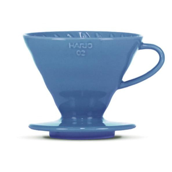 Hario V60 02 Dripper „Colour Edition“, Porzellan in türkisblau.