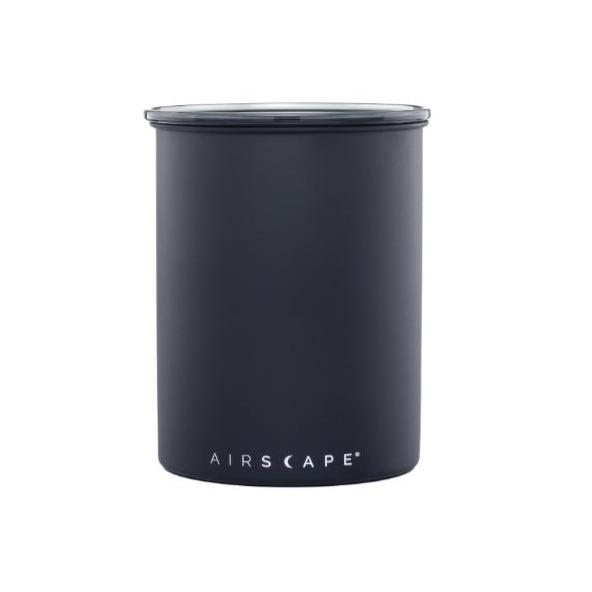 Airscape Aromadose in schwarz für 500 g Kaffee mit verschlossenem Deckel.