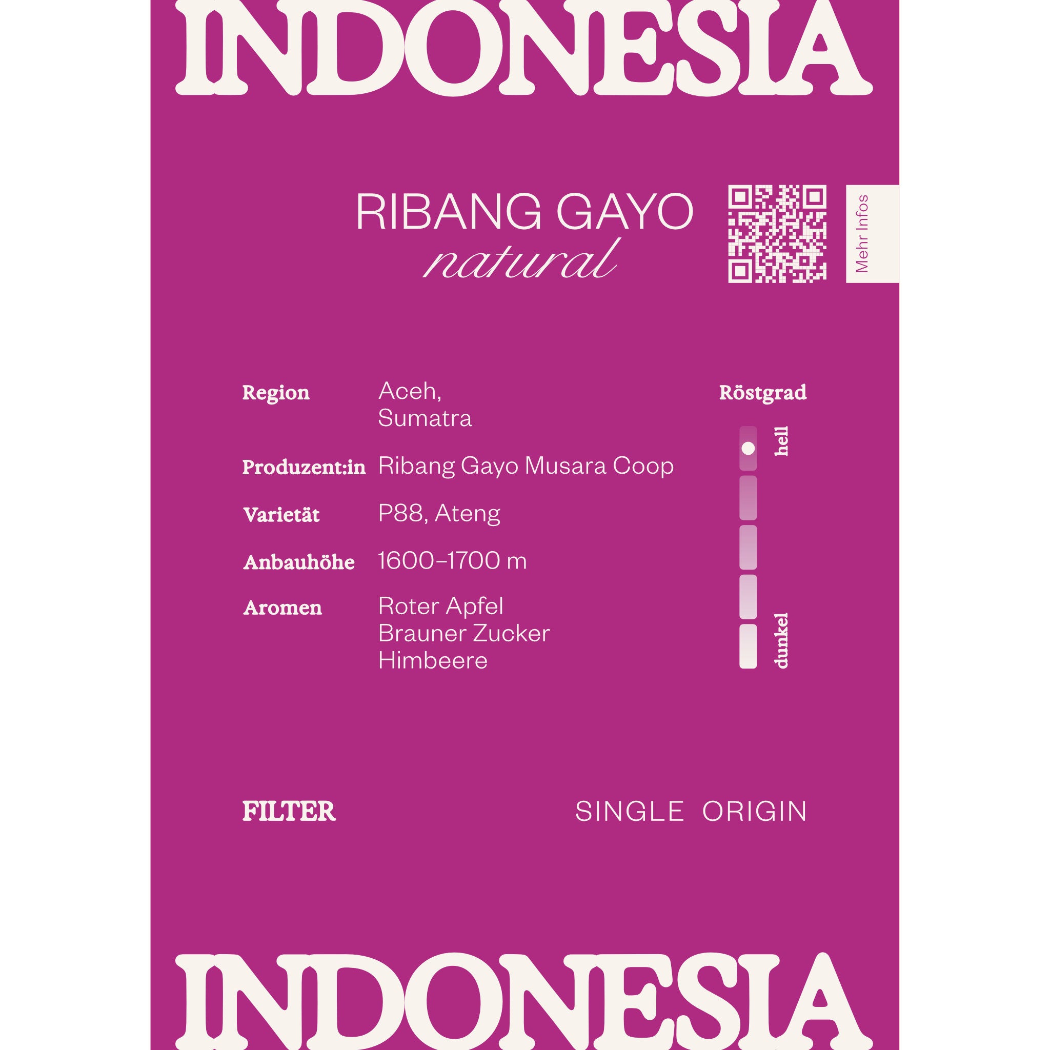 INDONESIA Ribang Gayo Filterkaffee