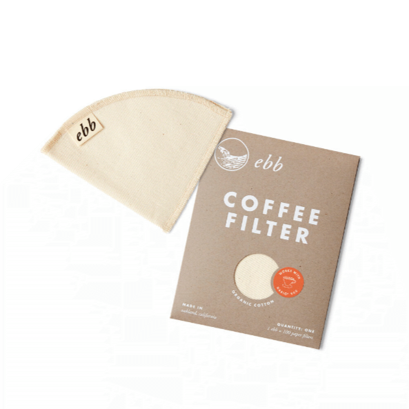 Produktfoto des wiederverwendbaren Kaffeefilters von Ebb für die V60-Zubereitung (Handfilter).