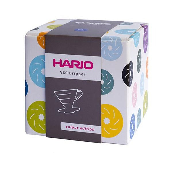 Verpackung der Hario V60 02 Dripper „Colour Edition“.